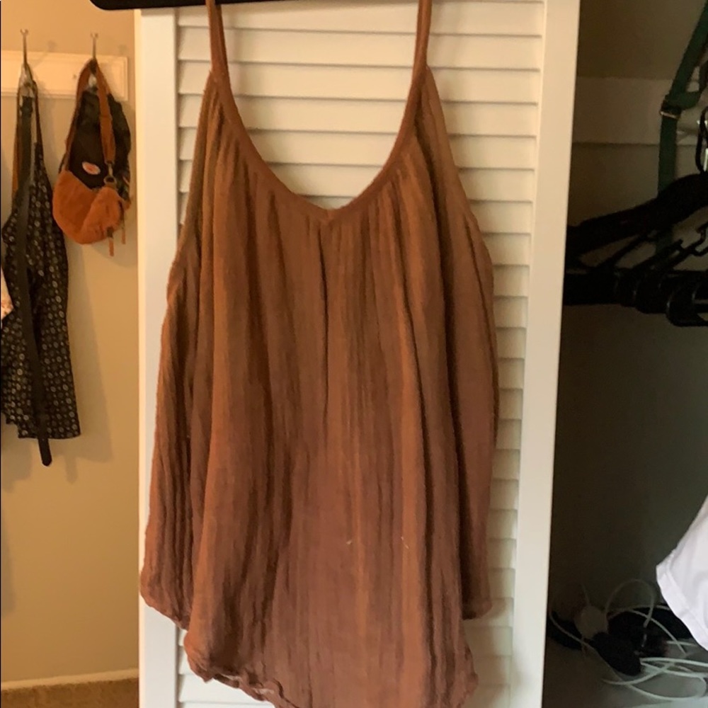 Jen’s pirate booty burnt orange tank top